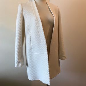 Zara Basic White Long Blazer